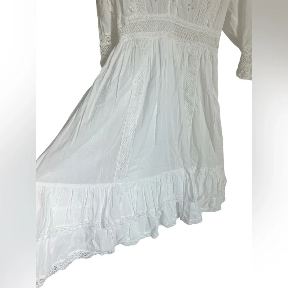 Ulla Johnson Madison Dress Blanc White Eyelet Tiered Ruffle Size 4